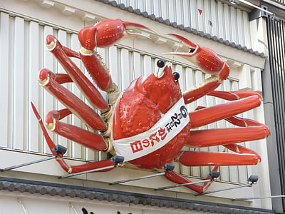 fisk och skaldjur, krabba, Japan, Osaka, restaurang
