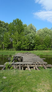 Bridge, ROM, tàn tích của cây cầu, vượt qua, sông, dòng, Thiên nhiên