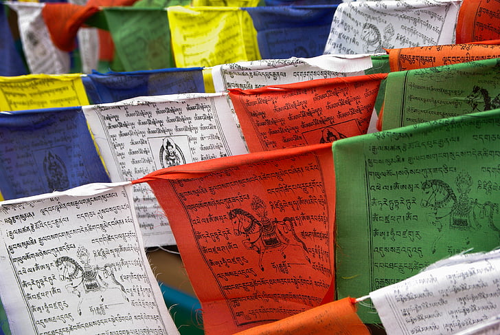 Nepal, bøn flag, religion, buddhisme, farverige