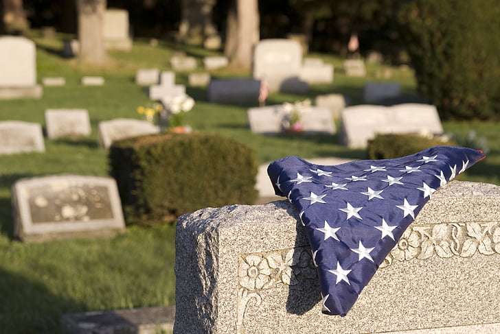 veteraani, hautausmaa, lippu, Memorial, sotilaallinen, hautaan, kunnia