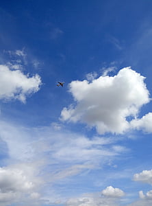 avion, ciel bleu, nuages, Sky, Flying, Nuage - ciel, bleu