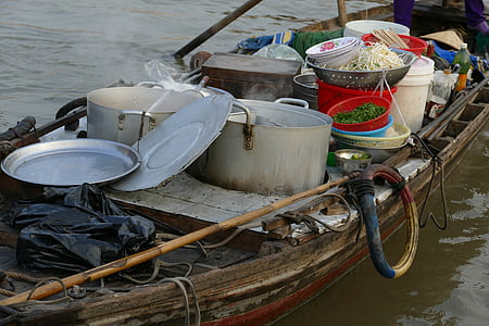 Vietnam, Ázia, Kuchyňa, preprava, loď, topánka, lodné