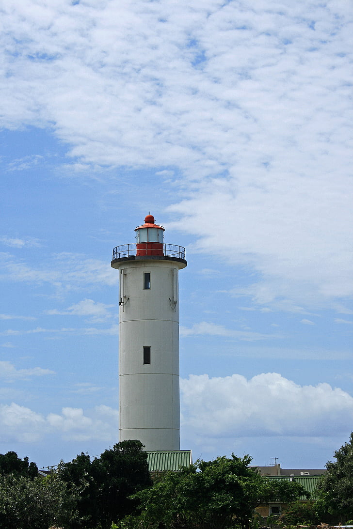 lighthouse, white, tall, beacon, landmark, nautical, maritime
