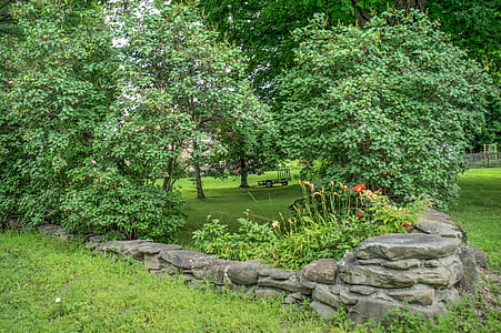 Vermont, jardim de pedra, flores, colorido, natureza, ao ar livre, cena