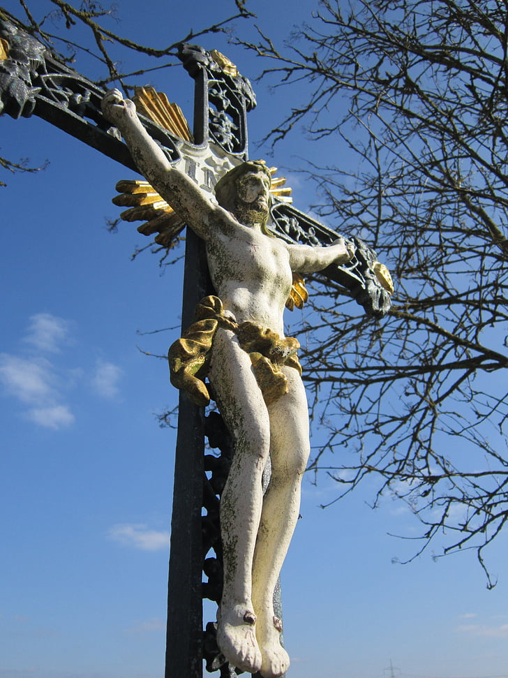 cross, jesus, wayside cross, faith, religion, metal cross, tradition