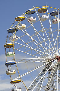 panoramsko kolo Wiener Riesenrad, himmel, napetost, kolo, modro nebo