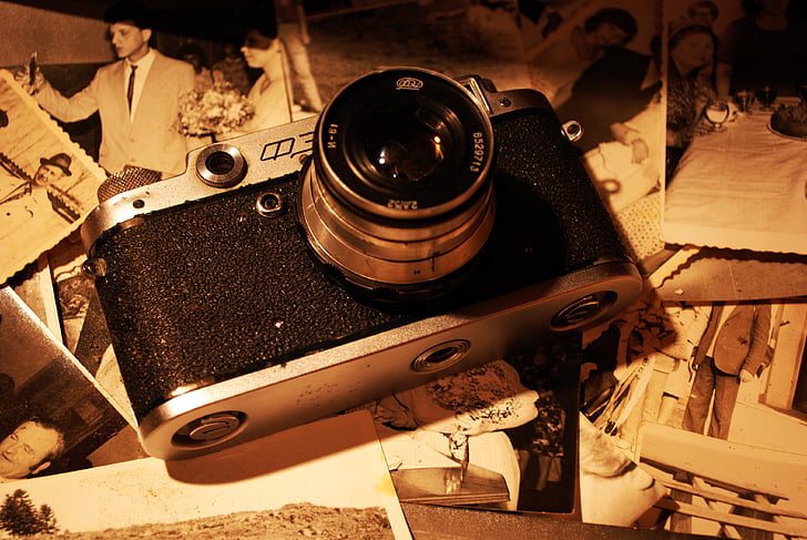 antiguo, cámara, clásico, lente, antiguo, fotografías, Fotografía