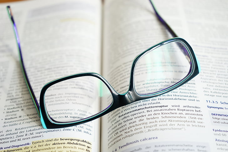 book, book pages, composition, data, document, education, eyeglasses
