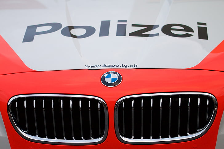 veículo, capa, polícia, Suíça, cor de sinal