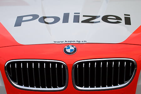 vehículo, campana, policía, Suiza, color de señal