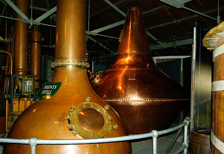 distillerie, whisky, Irlande, Dublin, cuivre, usine, industrie