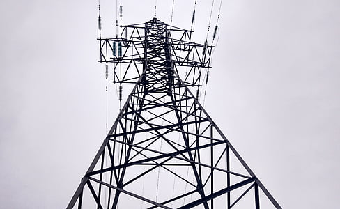 listrik, kawat, menara transmisi, putaran, energi, tegangan tinggi baris, langit