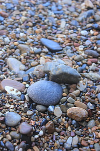 海滩, 鹅卵石, 石头, 海, 多彩, 自然, 构成