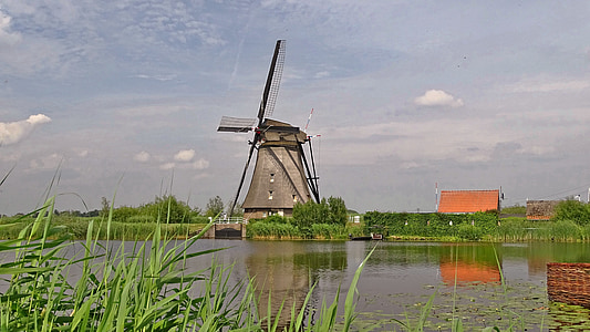 Holland, Kinderdijk, vindmøller, Holland, historisk set