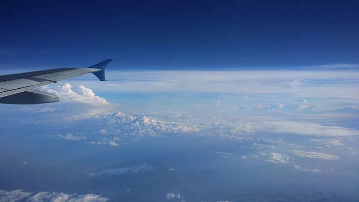 hemel, blauw, wolken, Mexico, reizen, landschap, vliegtuig