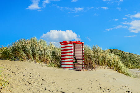cel blau, Borkum, platja, clubs de, tenda de platja, platja de la mar, l'estiu