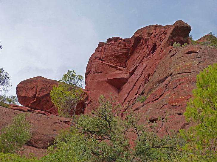 punaisesta hiekkakivestä, Priorat, punaiset kalliot, rakenne, Montsant, Luonto, Desert