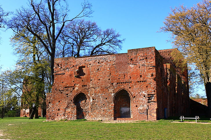 eldena, zrúcanina, zrúcaniny kláštora, Greifswald, kláštor, historicky