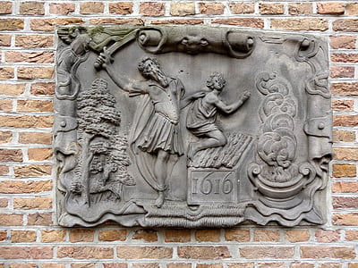 Abrahams ponudba, Gouda, Relief, kiparstvo, dekor, arhitekturne, kovine