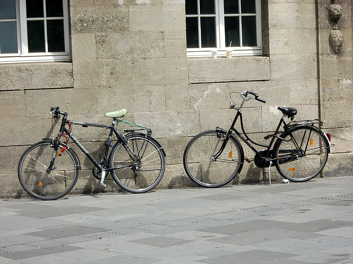 bicycles, bike, turned off, wheels, park, still life