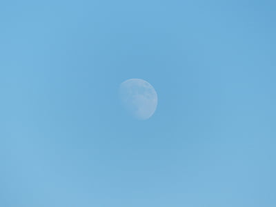 mesiac, Sky, počas dňa, Modrá planéta, bledá