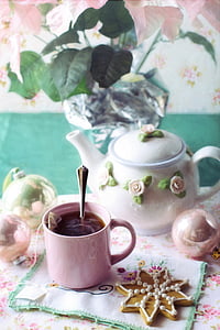 herbata, czas na herbatę, grudnia, Boże Narodzenie, kubek, napój, Puchar
