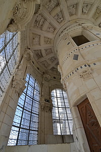 grad luč, luč, spiralno stopnišče, Royal stopnišče, Chateau de chambord, Francija