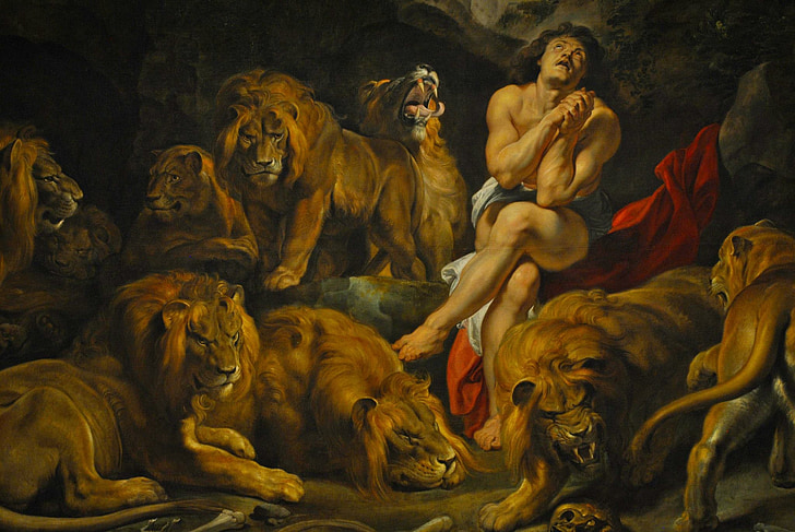 peinture, Daniel dans la fosse aux lions, Peter paul rubens, art, Couleur, décoration, femelle