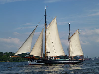 cutter, sailing vessel, elbe, maritime, seafaring, ship, boot