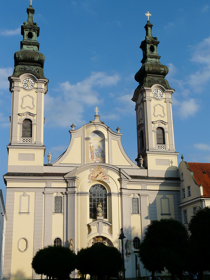 fürstenzell порт църква, Църква, порт църква, Църквата steeples, fürstenzell, манастир, сграда