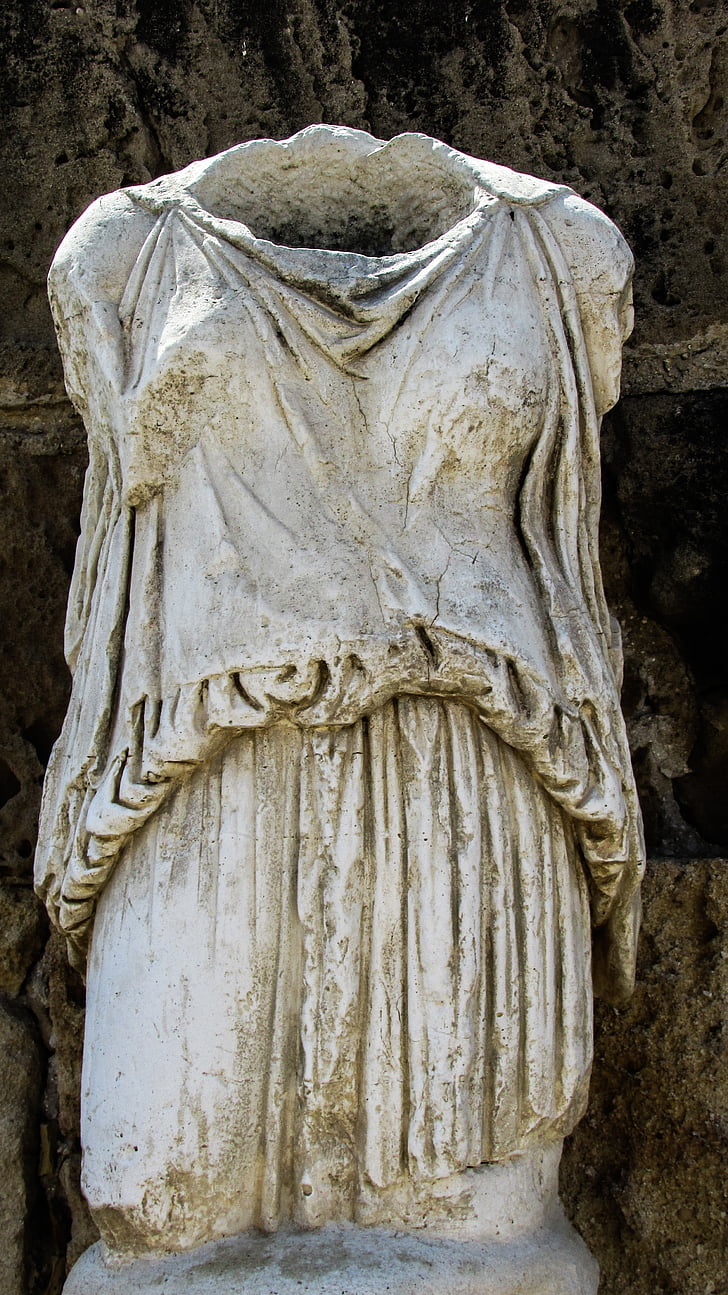 Kıbrıs, Salamis, heykel, kadın, tunik, Arkeoloji, arkeolojik