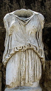 Chipre, Salamina, estátua, mulher, túnica, Arqueologia, arqueológico