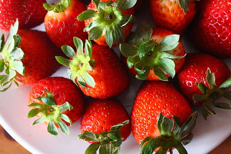 jordbær, bær, frukt, mat, frisk, sunn, søt