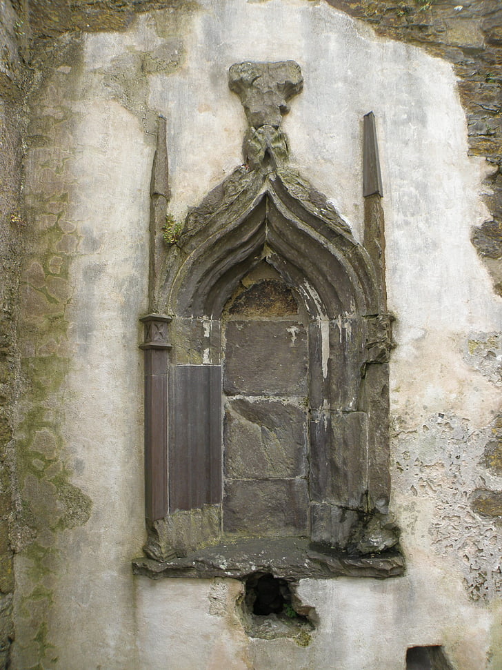 medieval, relleu, finestra, Monestir, l'església, arquitectura, religió
