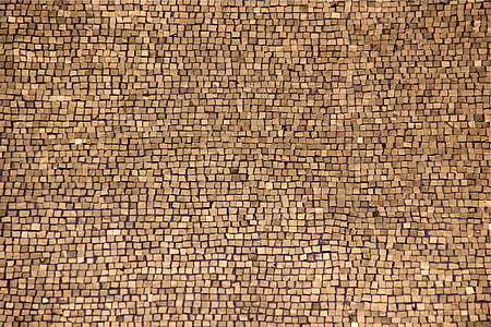 brown, wooden, blocks, cobblestone, pattern, texture, textured