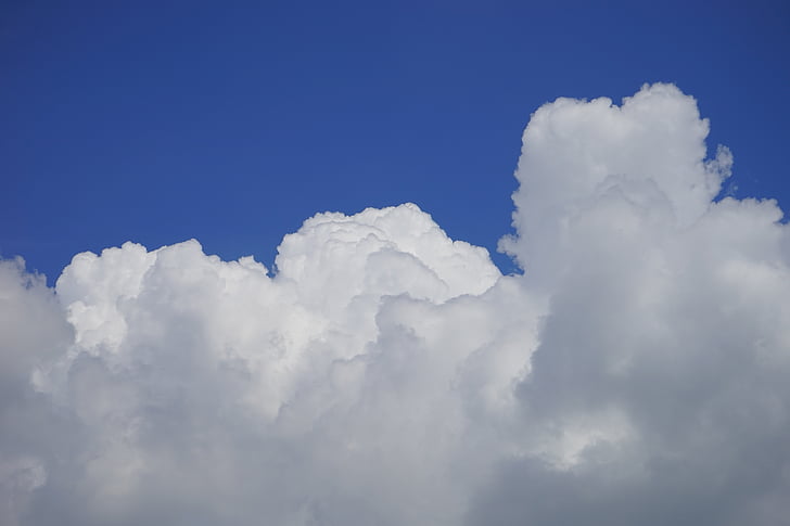 mraky, Cloud formace, obloha, bílá, modrá, Cumulus, mraky se stahují