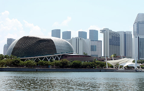 Singapur, esplanada, arquitectura, horitzó, ciutat, paisatge urbà, Torre