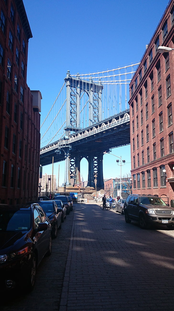 Manhattan Bridge, New Yorkissa, Bridge, Manhattan, City, NYC, Skyline