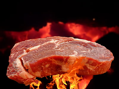 gaļa, liellopu gaļa, steiks, ēst, neapstrādāta, pārtika, garšīgs