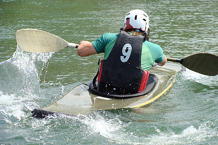 kayak, canoeists, water, sport, people