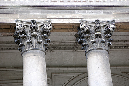 coríntias, coluna, antiga, arquitetura, edifício, Grego, Roman