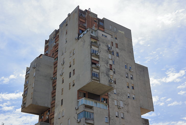 Juodkalnija, Podgorica, būsto, pastatas, bokštas, Architektūra, Sovietų