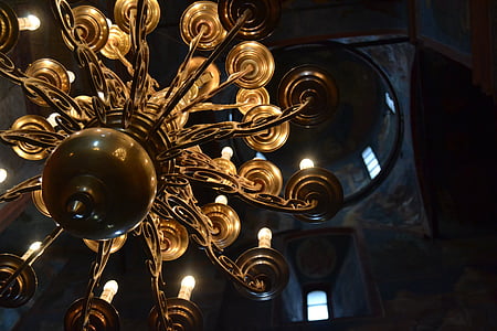 золото, потолок, Православные, Кафедральный собор, Религия, Россия, Архитектура