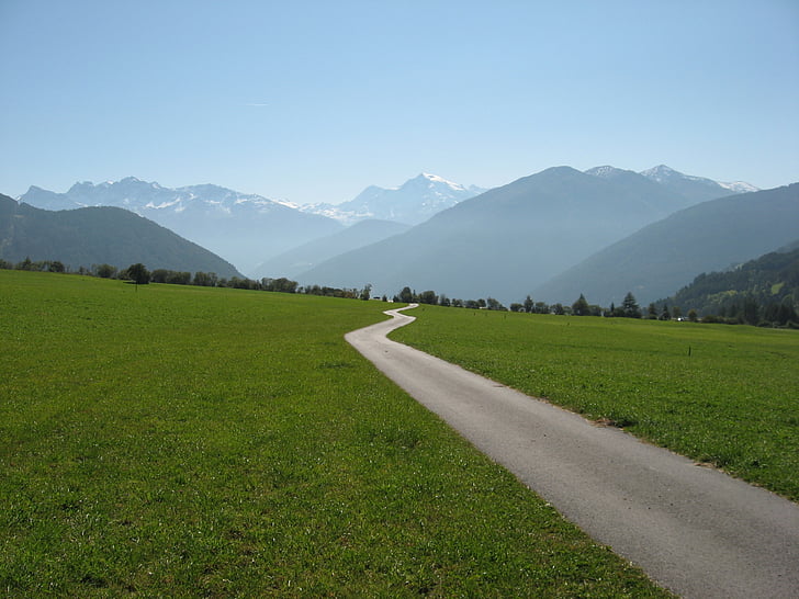 Alpine, Wiese, Berglandschaft, Natur, Panorama, Berge, entfernt