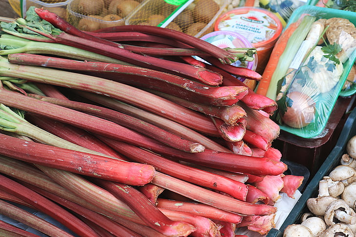 spring, rhubarb, market, fruit, vegetables, called rothmans, vitamins