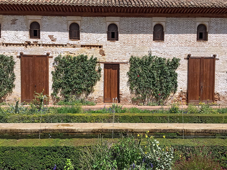 Granada, Alhambra, Generalife, kert, víz, vidéki, festői