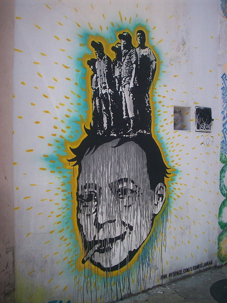 Graffiti, bild, färgglada, Street, Oaxaca, Mexico