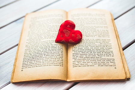 κόκκινο, καρδιά, διακόσμηση, το βιβλίο, Αγάπη, παλιάς χρονολογίας, κόκκινη καρδιά