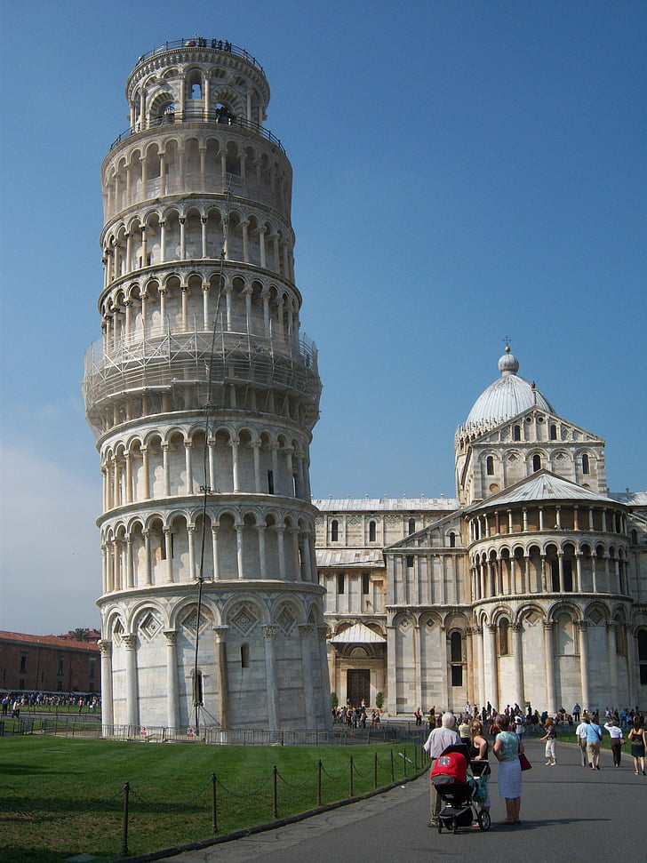 Italia, Pisan kalteva torni, Kalteva torni, Tower, matkailukohde, Maamerkki, Pisa tower