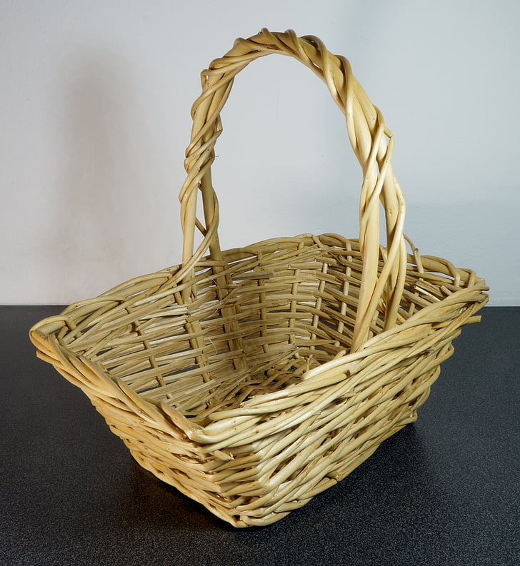 basket, wicker, wood, empty, picnic, shopping, groceries